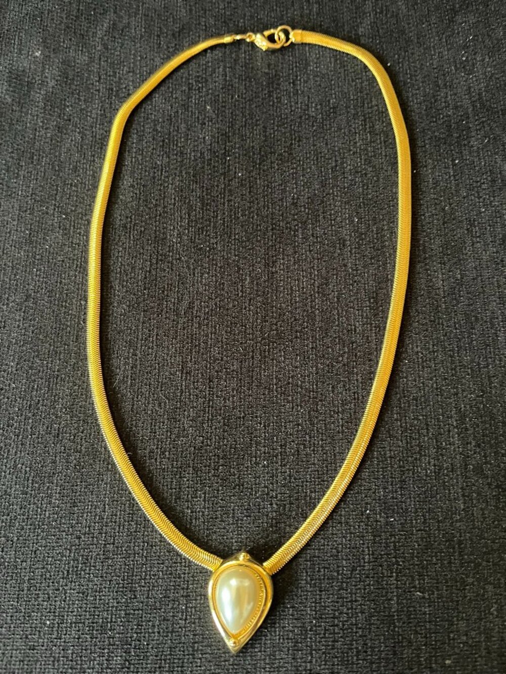 Vintage Napier gold tone faux pearl necklace